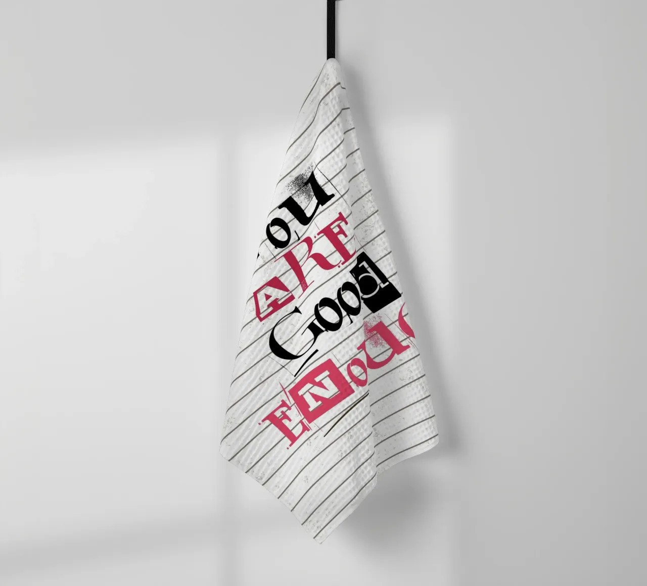 "You Are Good Enough" Affirmation Art - Empowering & Texture tea towel by ClubArt