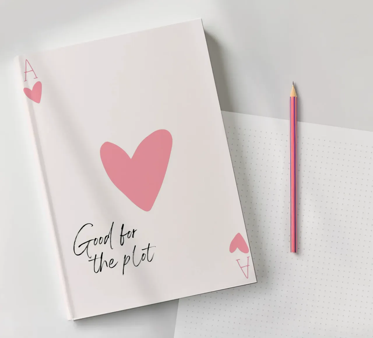 "Good for the Plot" Ace of Hearts Art - Playful & Modern notebook by ClubArt