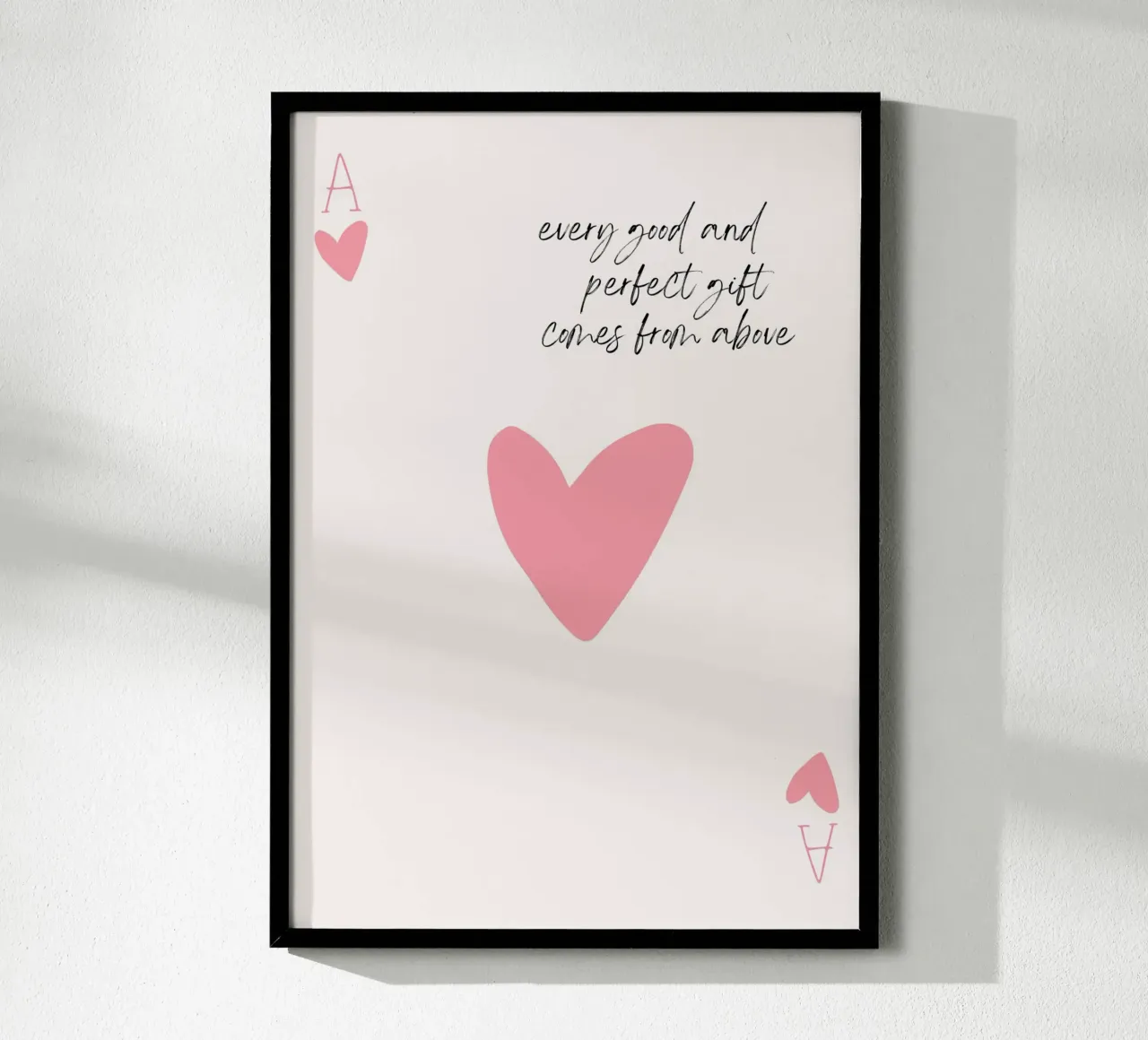 "Geschenk von oben" Herz-Ass-Kunst - spirituell & süß Poster mit Kunststoffrahmen von ClubArt