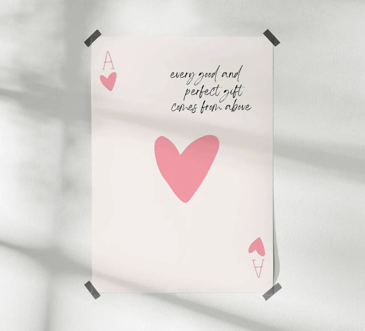 "Geschenk von oben" Herz-Ass-Kunst - spirituell & süß Poster mit Kunststoffrahmen von ClubArt