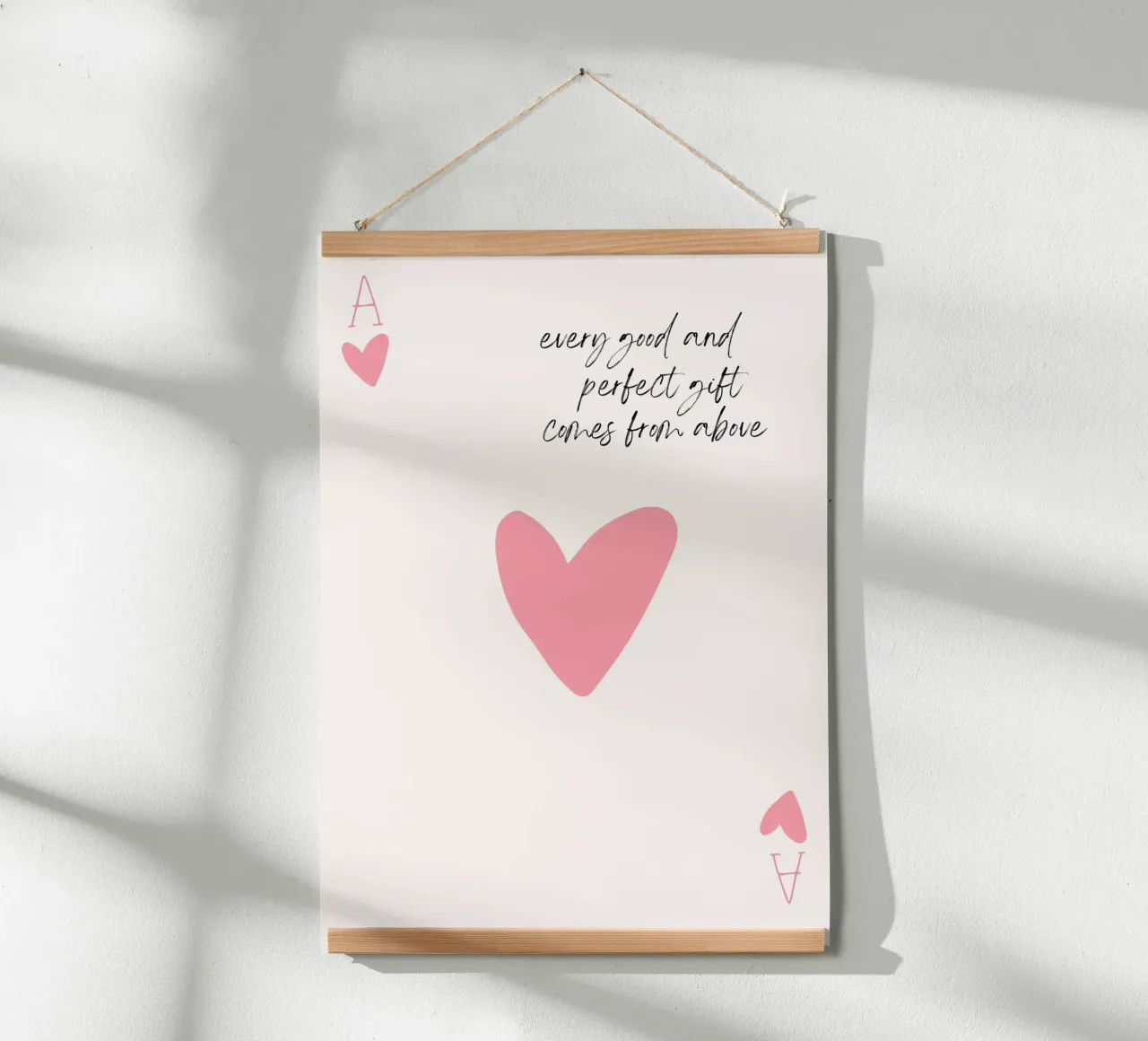 "Geschenk von oben" Herz-Ass-Kunst - spirituell & süß Poster mit Kunststoffrahmen von ClubArt