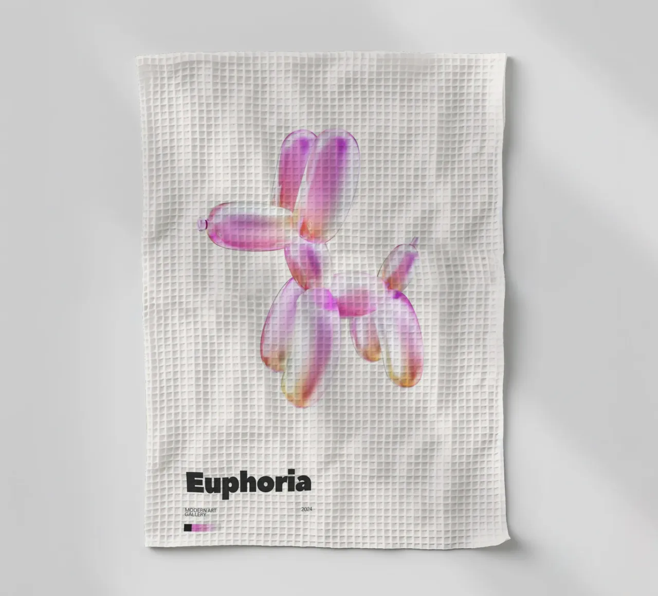 Impression d'art "Euphoria" Balloon Dog - Pop Art & Modern torchon de ClubArt