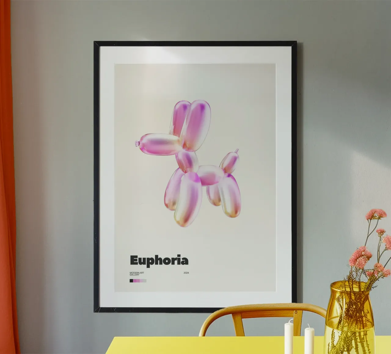 Stampa artistica "Euphoria" Balloon Dog - Pop Art & Modern poster da ClubArt