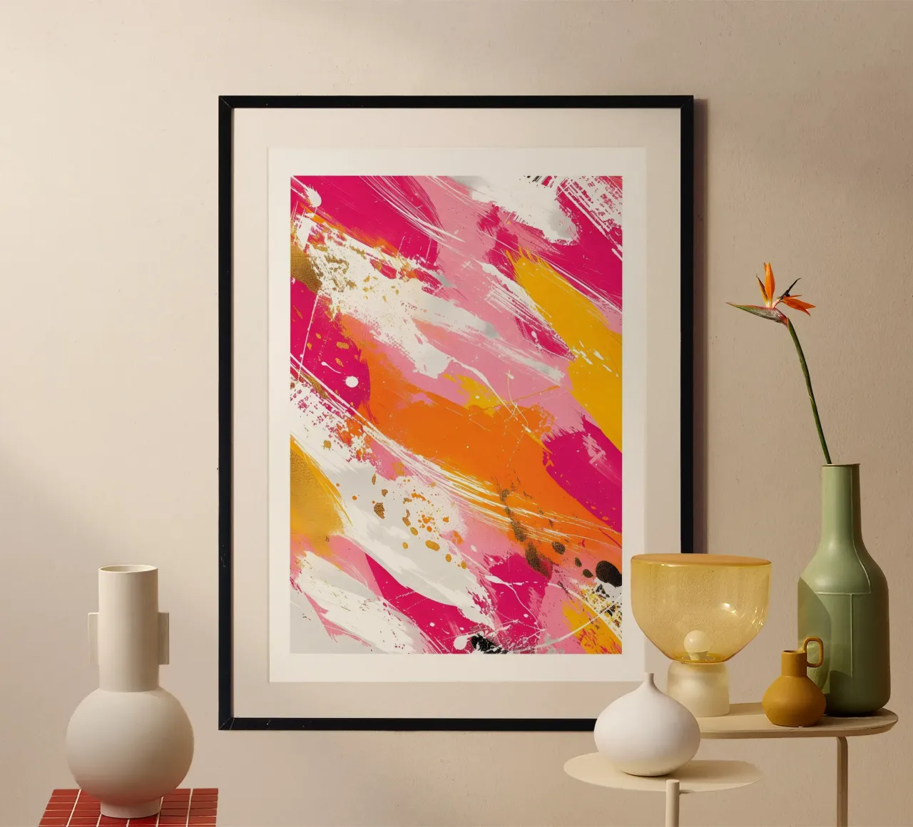 "Rêve électrique" Art expressionniste abstrait - Audacieux et doré poster de ClubArt