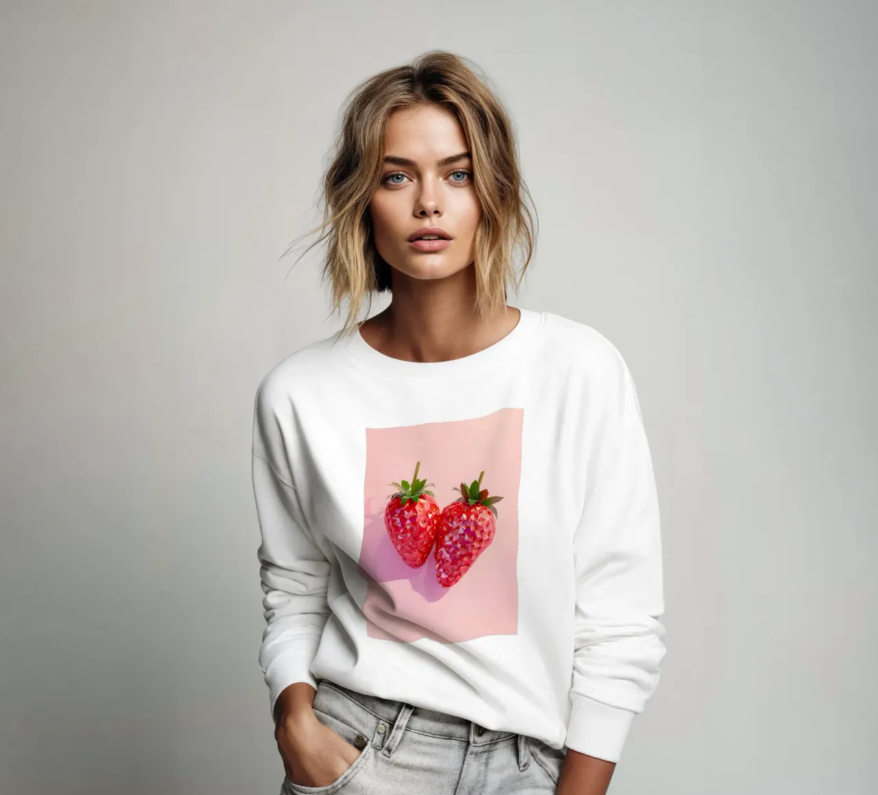 Impresión Pop Art "Fresa Geométrica" - Dulce y Moderno sudadera de ClubArt