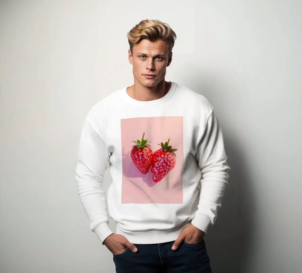 Stampa pop art "Fragola geometrica" - Dolce e moderno felpa da ClubArt