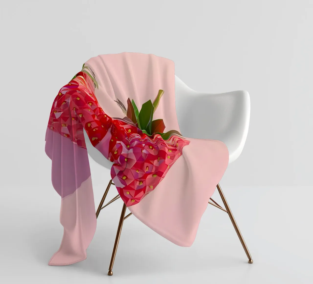 Impression Pop Art "Geometric Strawberry" - Douceur et modernité plaid polaire de ClubArt