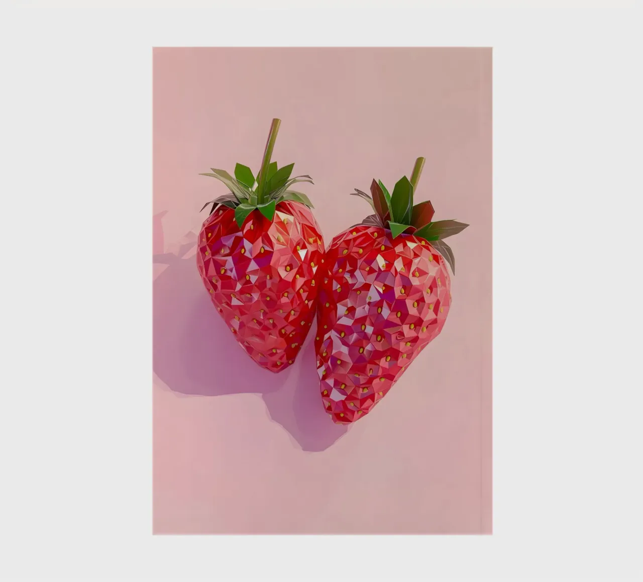 Impression Pop Art "Geometric Strawberry" - Douceur et modernité carnet de notes de ClubArt