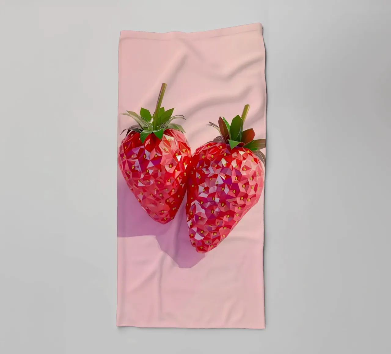 Impression Pop Art "Geometric Strawberry" - Douceur et modernité serviette de bain de ClubArt