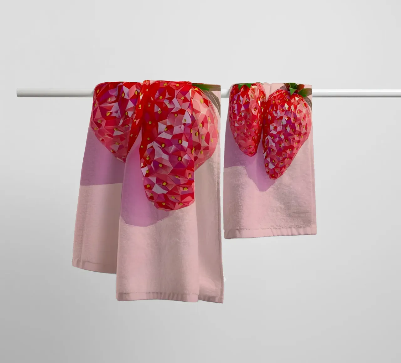 Impression Pop Art "Geometric Strawberry" - Douceur et modernité serviette de bain de ClubArt