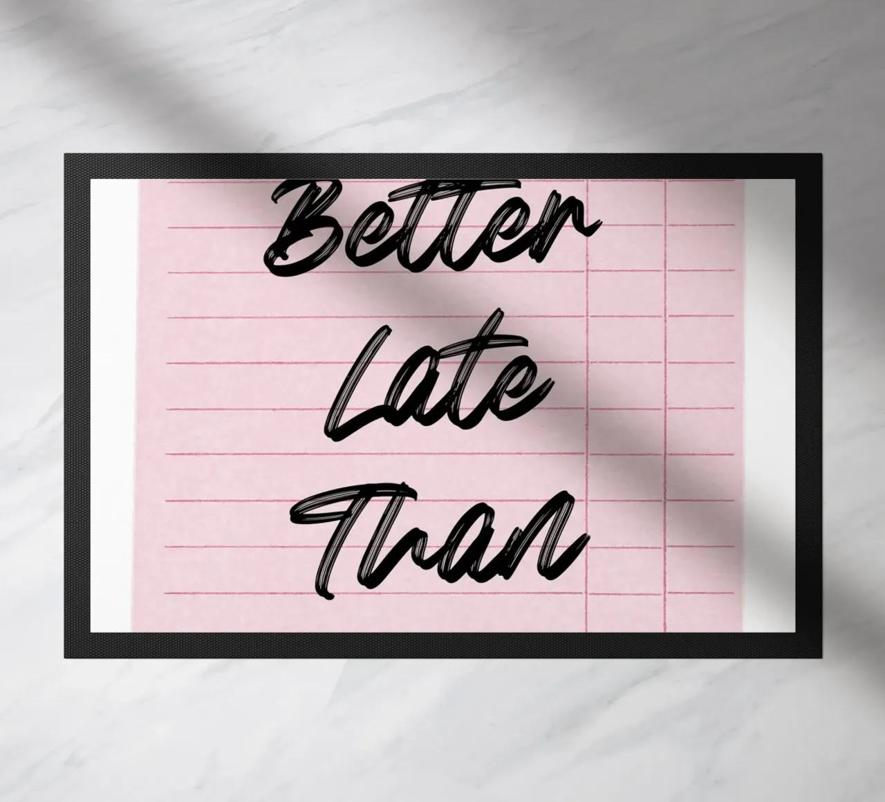 "Better Late Than Ugly" Retro Guest Check Art - Humorous Chi doormat by ClubArt