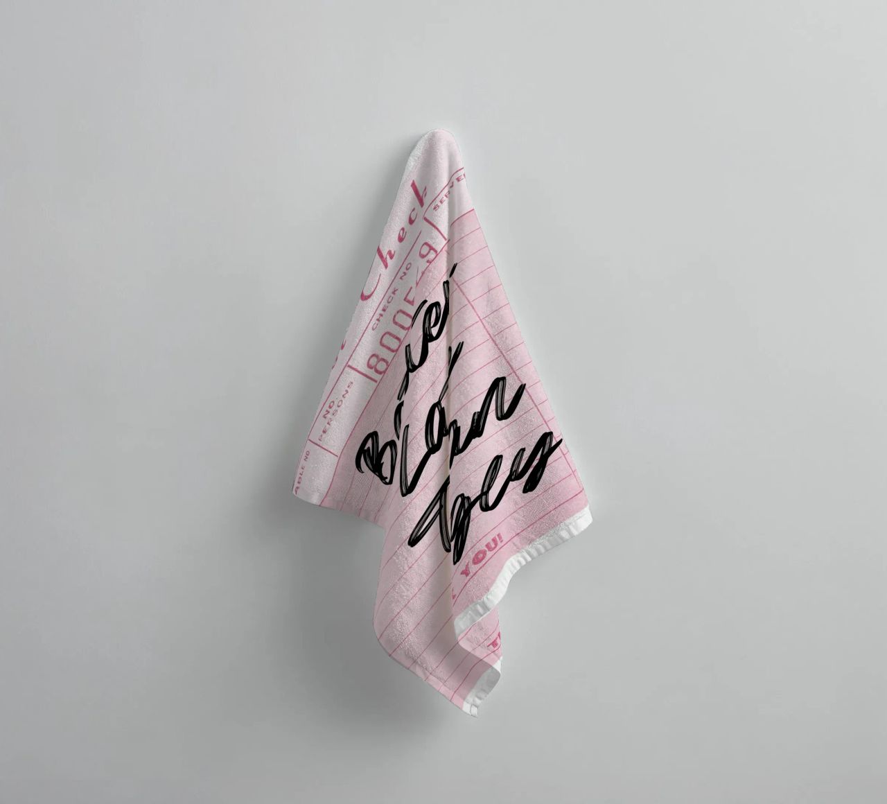 "Better Late Than Ugly" Retro Guest Check Art - Humorous Chi towel by ClubArt