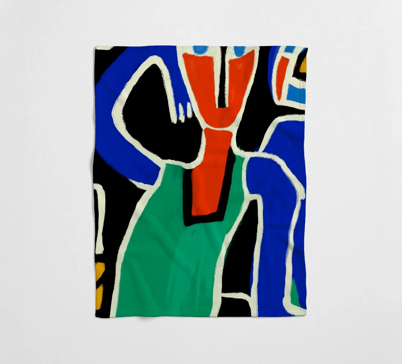 Dancing native fleece blanket by Little Dean