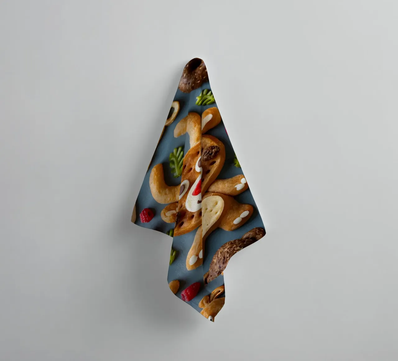 Festliches Sortiment an Weihnachtsplätzchen in Form von Elchen Handtuch von DesignDoodle