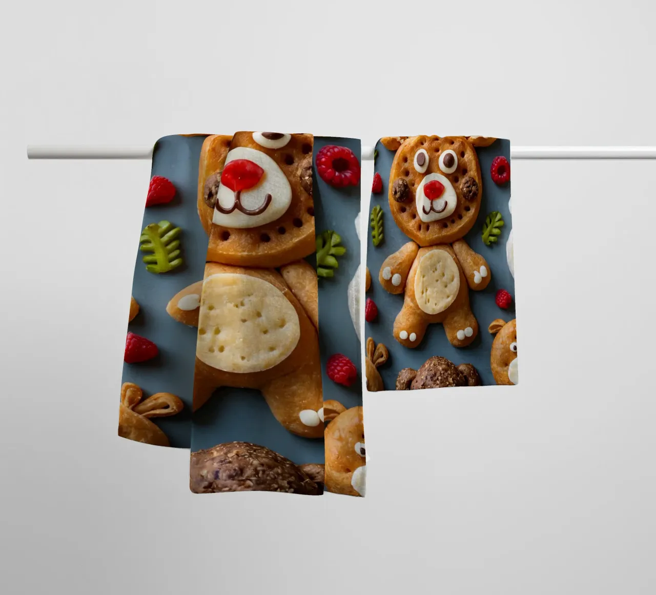 Festliches Sortiment an Weihnachtsplätzchen in Form von Elchen Handtuch von DesignDoodle