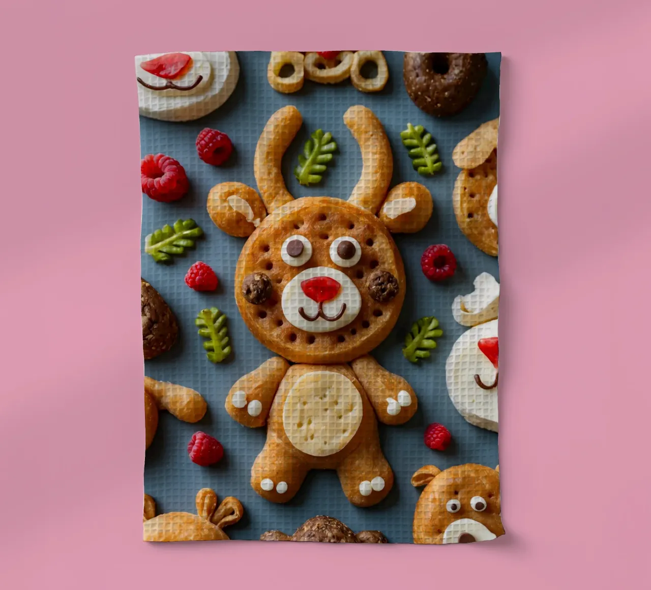 Assortiment festif de biscuits de Noël en forme d'élan torchon de DesignDoodle