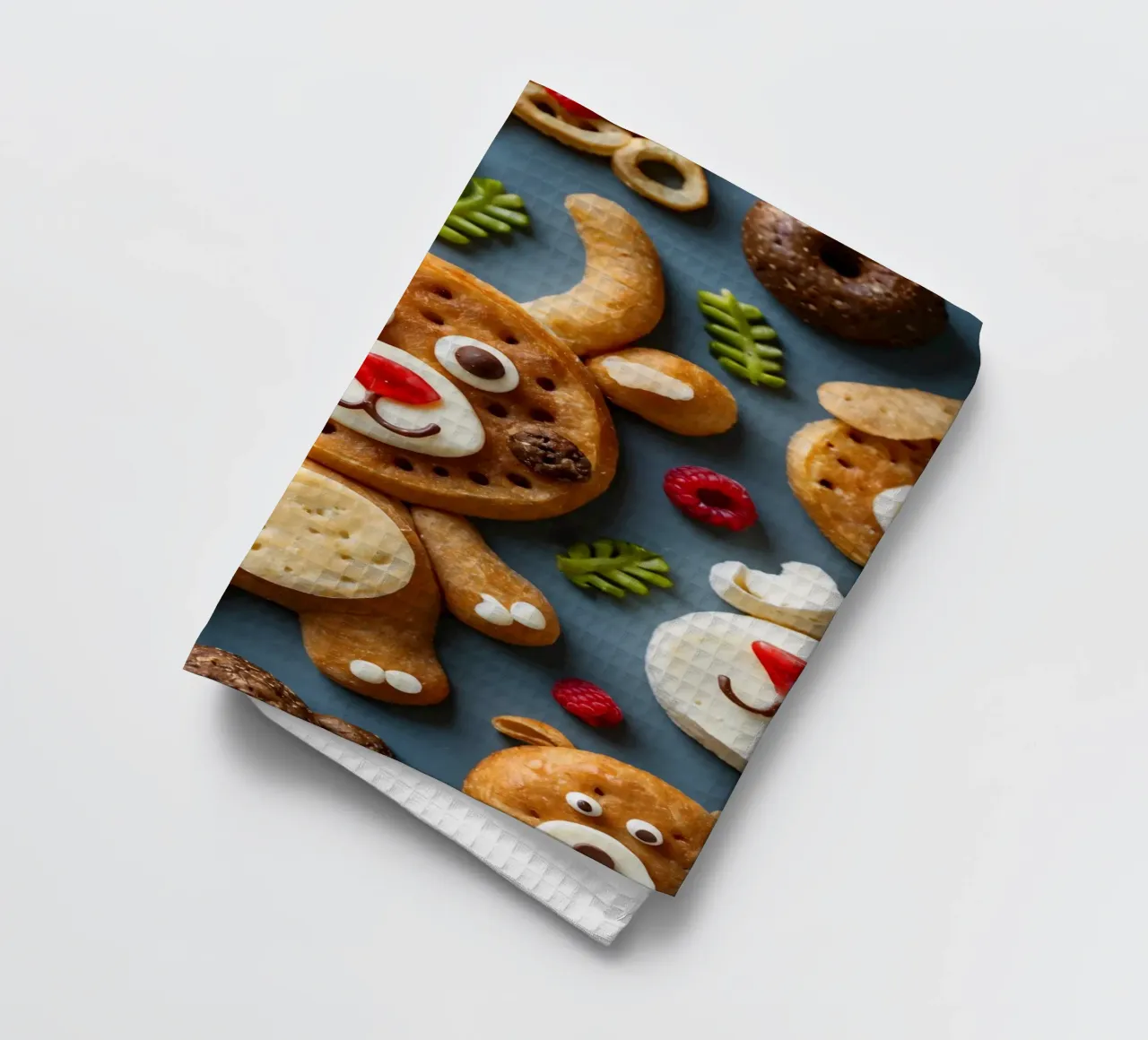 Assortiment festif de biscuits de Noël en forme d'élan torchon de DesignDoodle