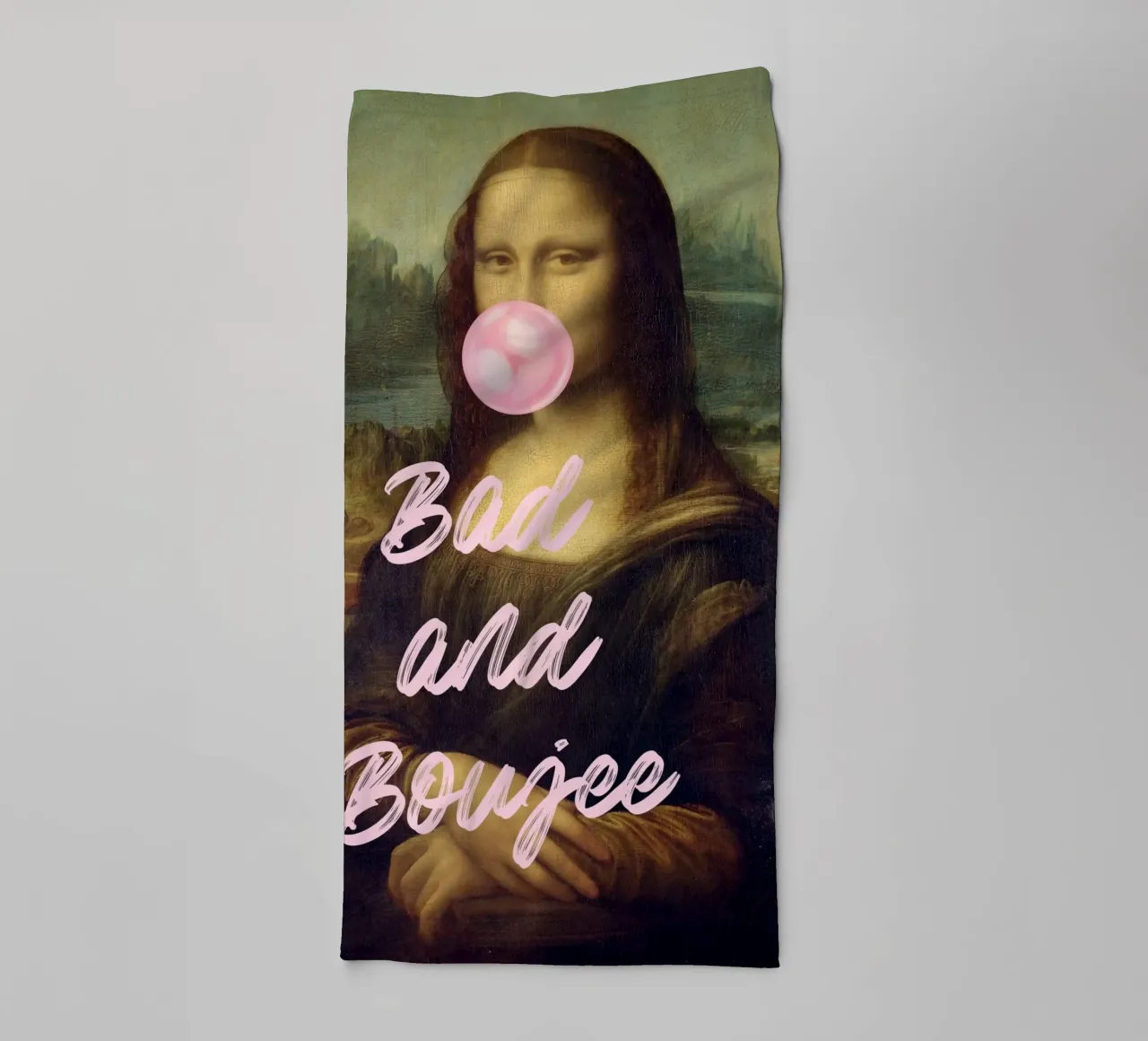 "Bad and Boujee Mona Lisa" Pop Art - Icónico y de moda toalla de baño de ClubArt