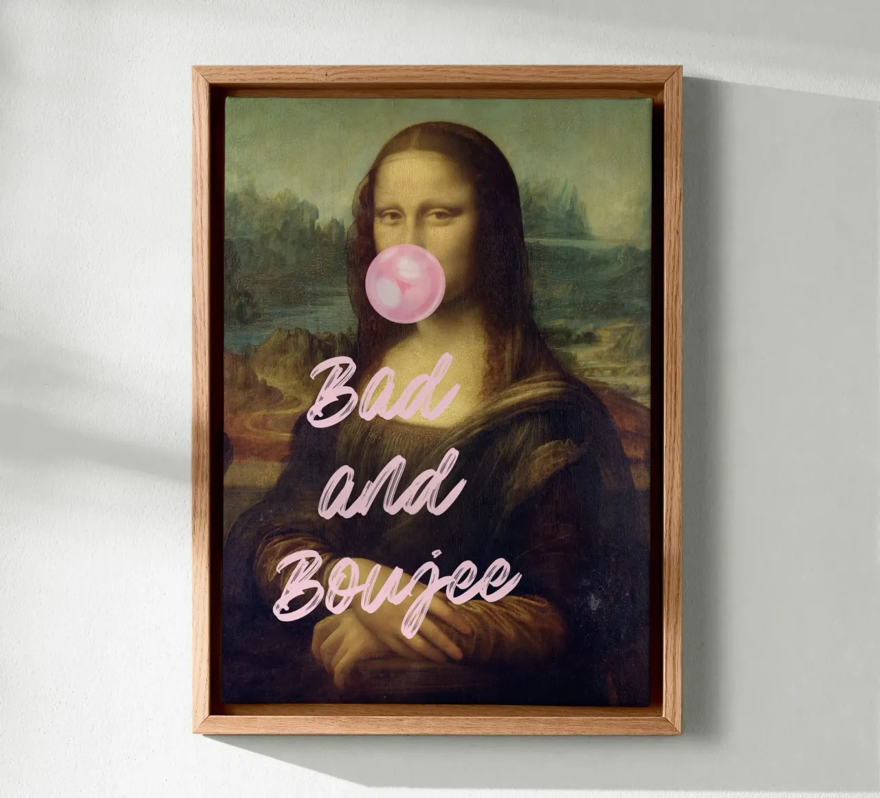 "Bad and Boujee Mona Lisa" Pop Art - Iconisch & Trendy canvas met Baklijst van ClubArt