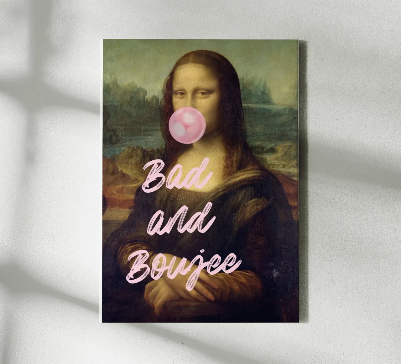 "Bad and Boujee Mona Lisa" Pop Art - Iconisch & Trendy canvas met Baklijst van ClubArt