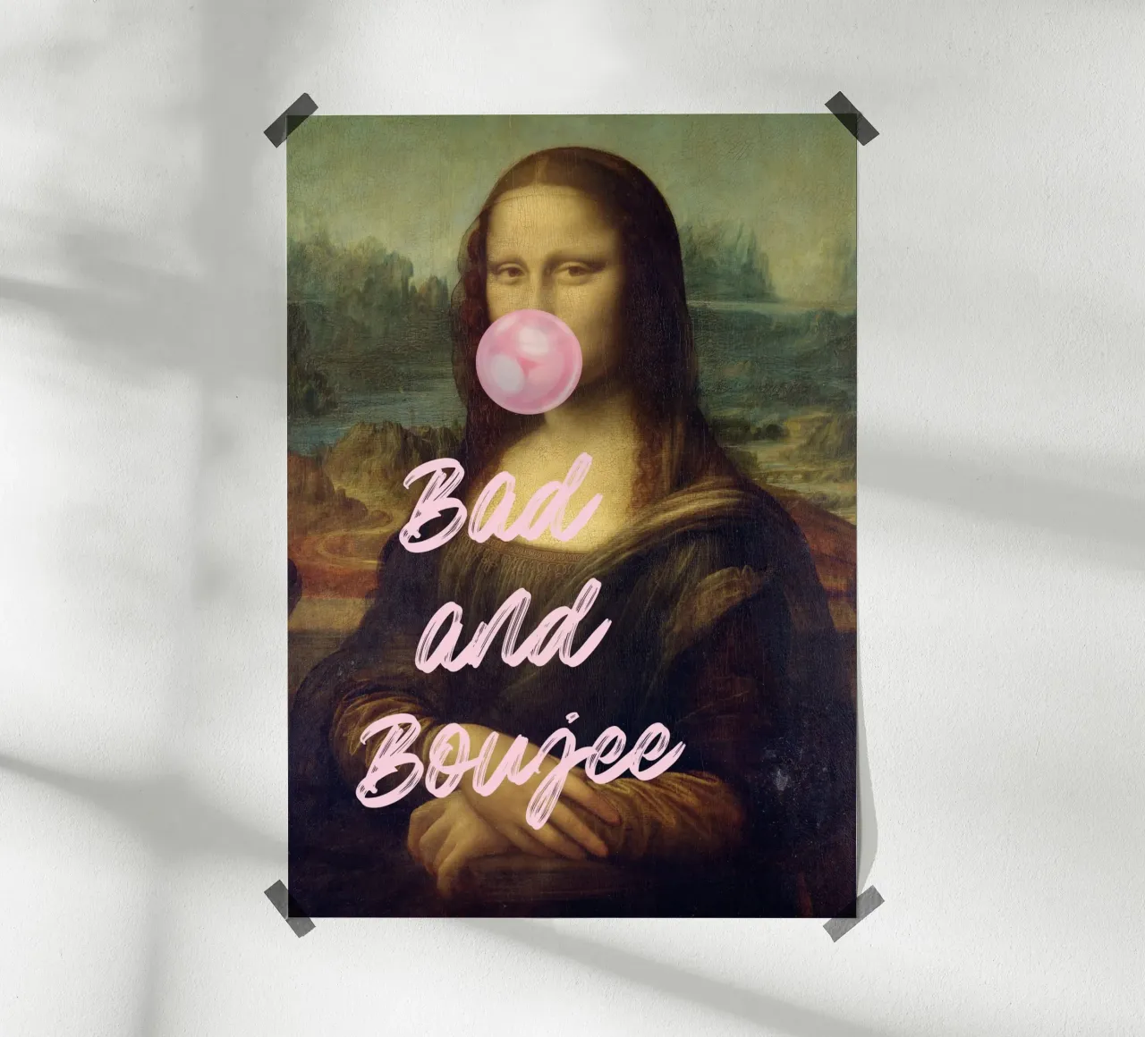 "Bad and Boujee Mona Lisa" Pop Art - Iconique et tendance poster de ClubArt