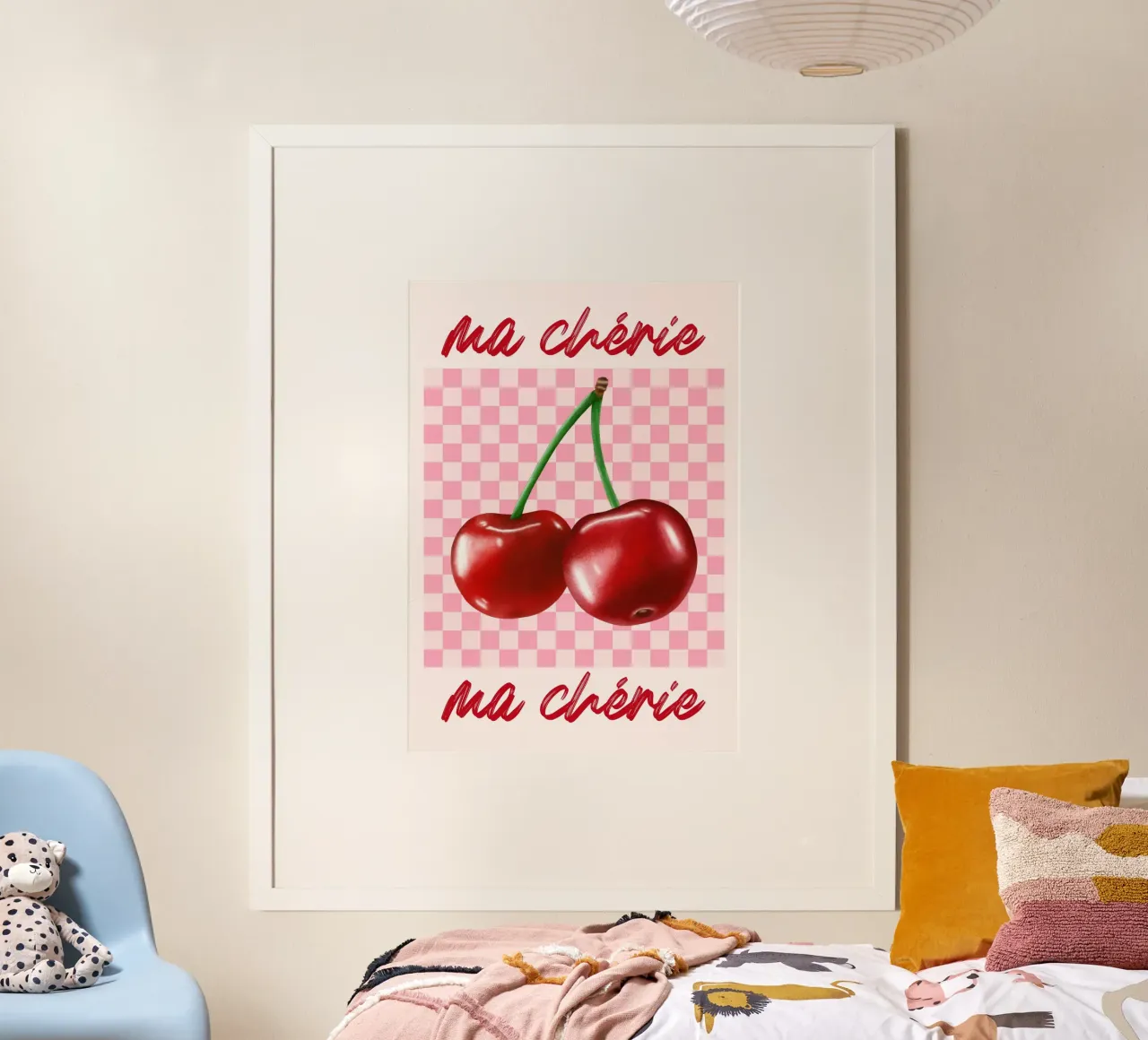 "Ma Chérie" Kersen Kunstdruk - Retro & Zoet hahnemühle van ClubArt