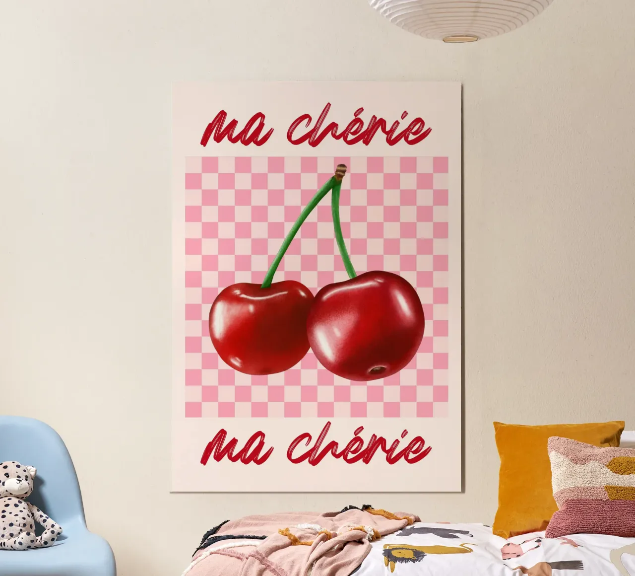 "Ma Chérie" Kersen Kunstdruk - Retro & Zoet hahnemühle van ClubArt