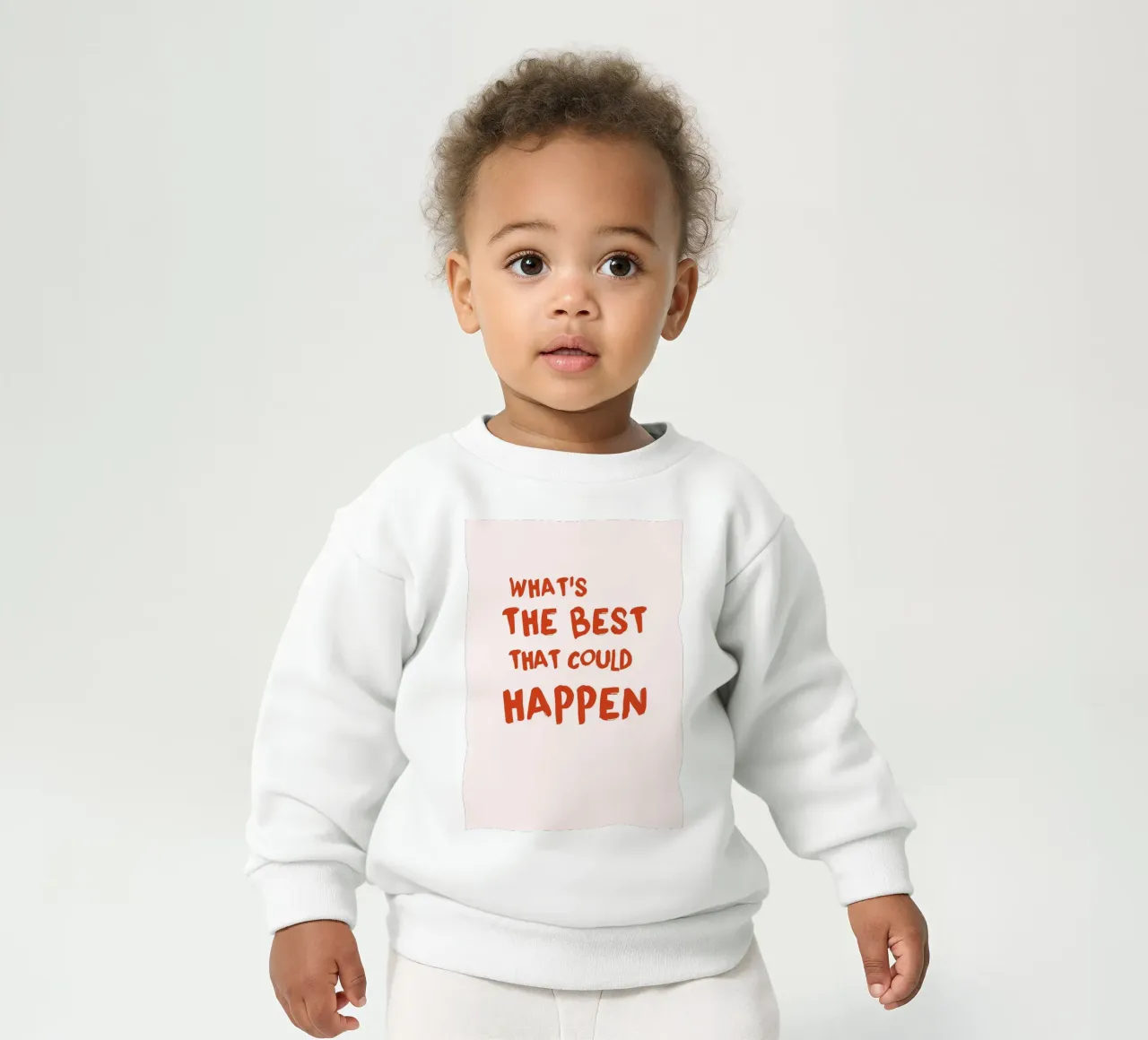 "Qu'est-ce qui pourrait arriver de mieux ?" Bold Art - Optimiste sweat pour bébé de ClubArt