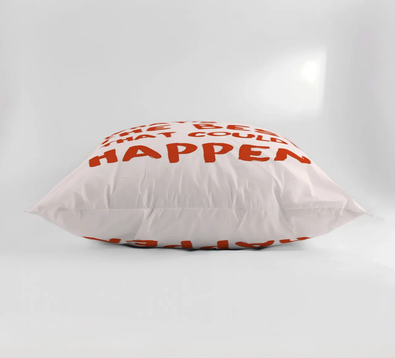 "What's the Best That Could Happen" Bold Art - Optimistic decorative cushion by ClubArt