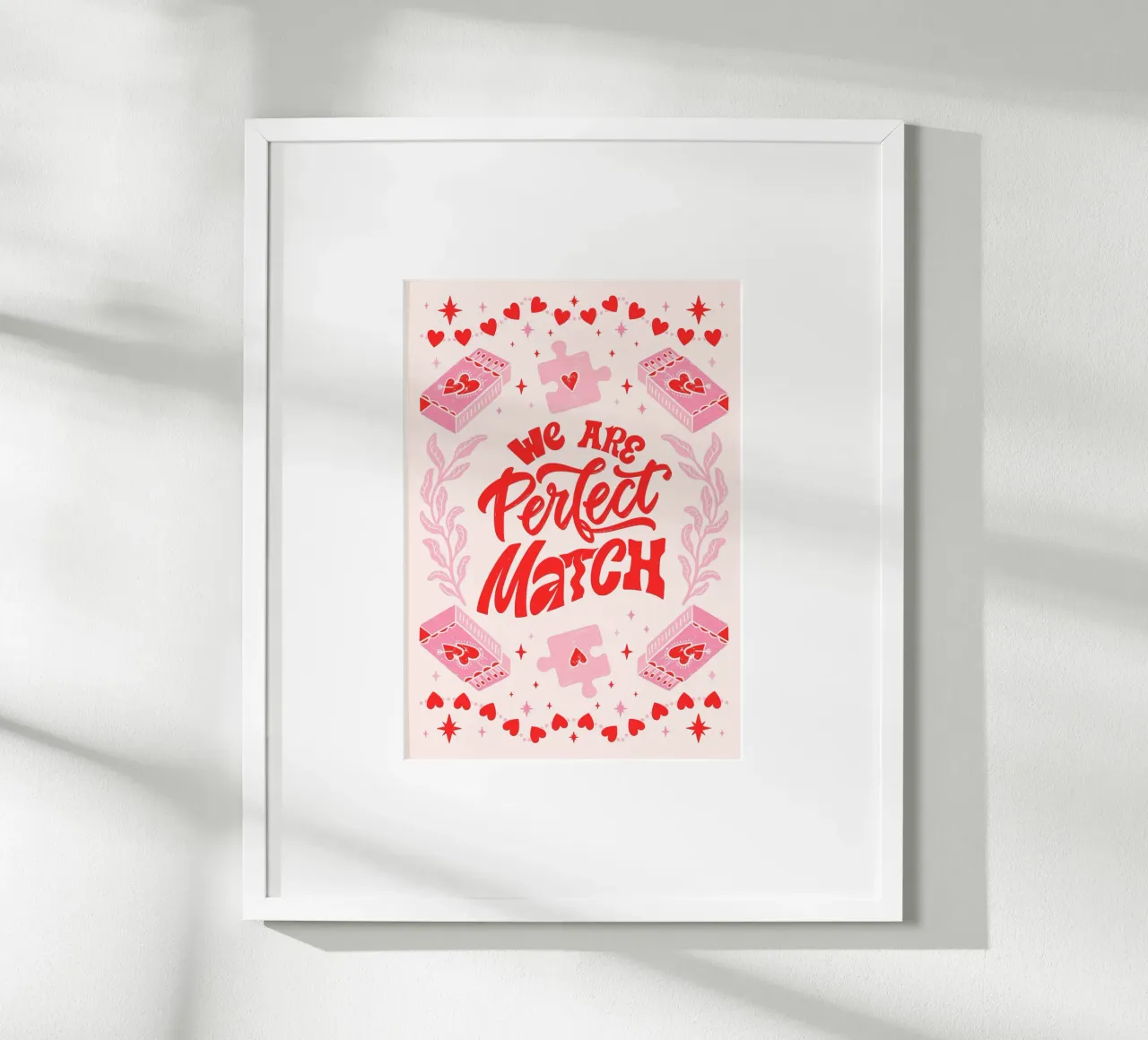 Stampa d'arte d'amore "Perfect Match" - San Valentino & Playful poster con telaio in alluminio da ClubArt