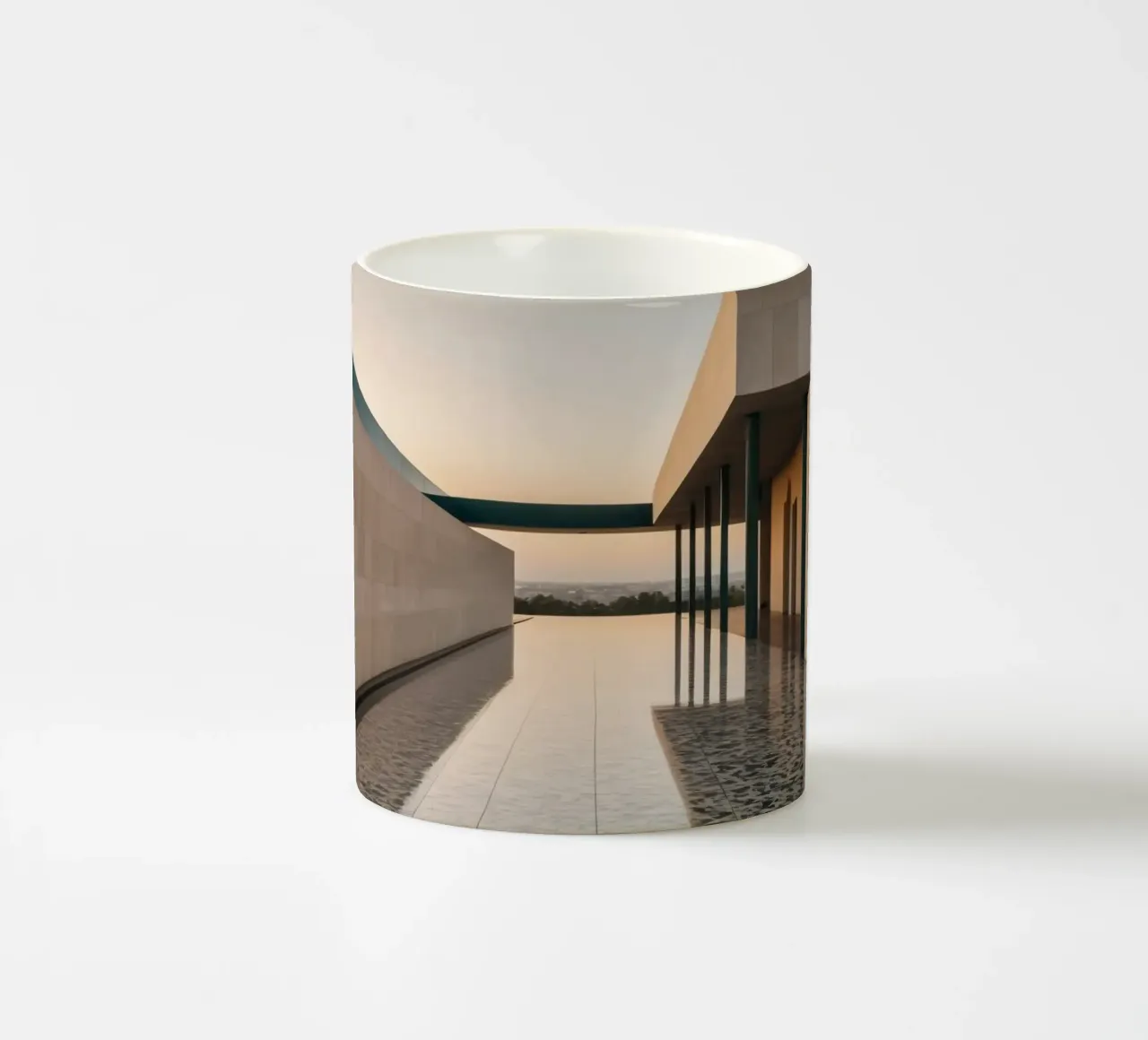 Il design architettonico moderno mette in mostra l'intricato motivo delle piastrelle tazza in ceramica da DesignDoodle