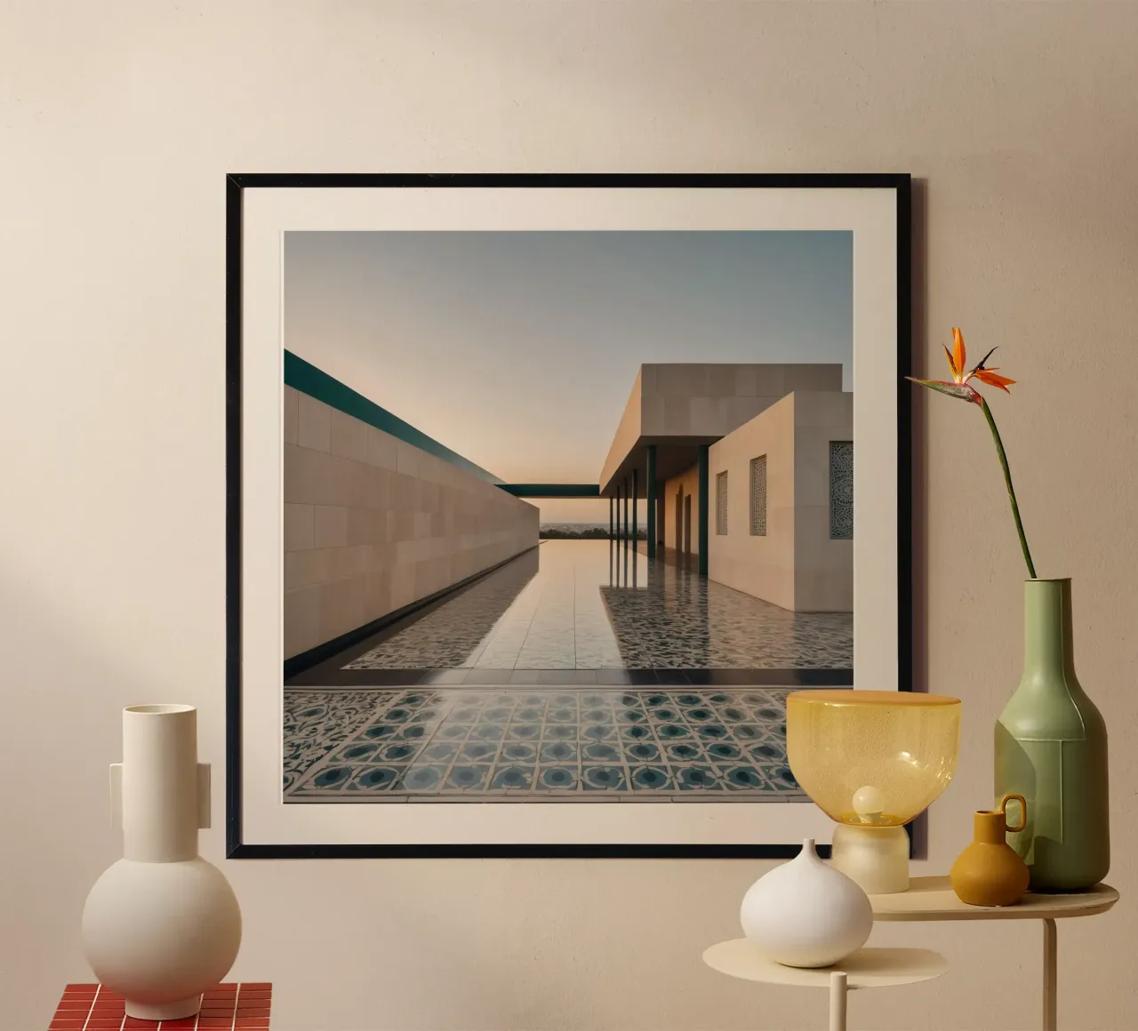 Il design architettonico moderno mette in mostra l'intricato motivo delle piastrelle carta hahnemühle da DesignDoodle