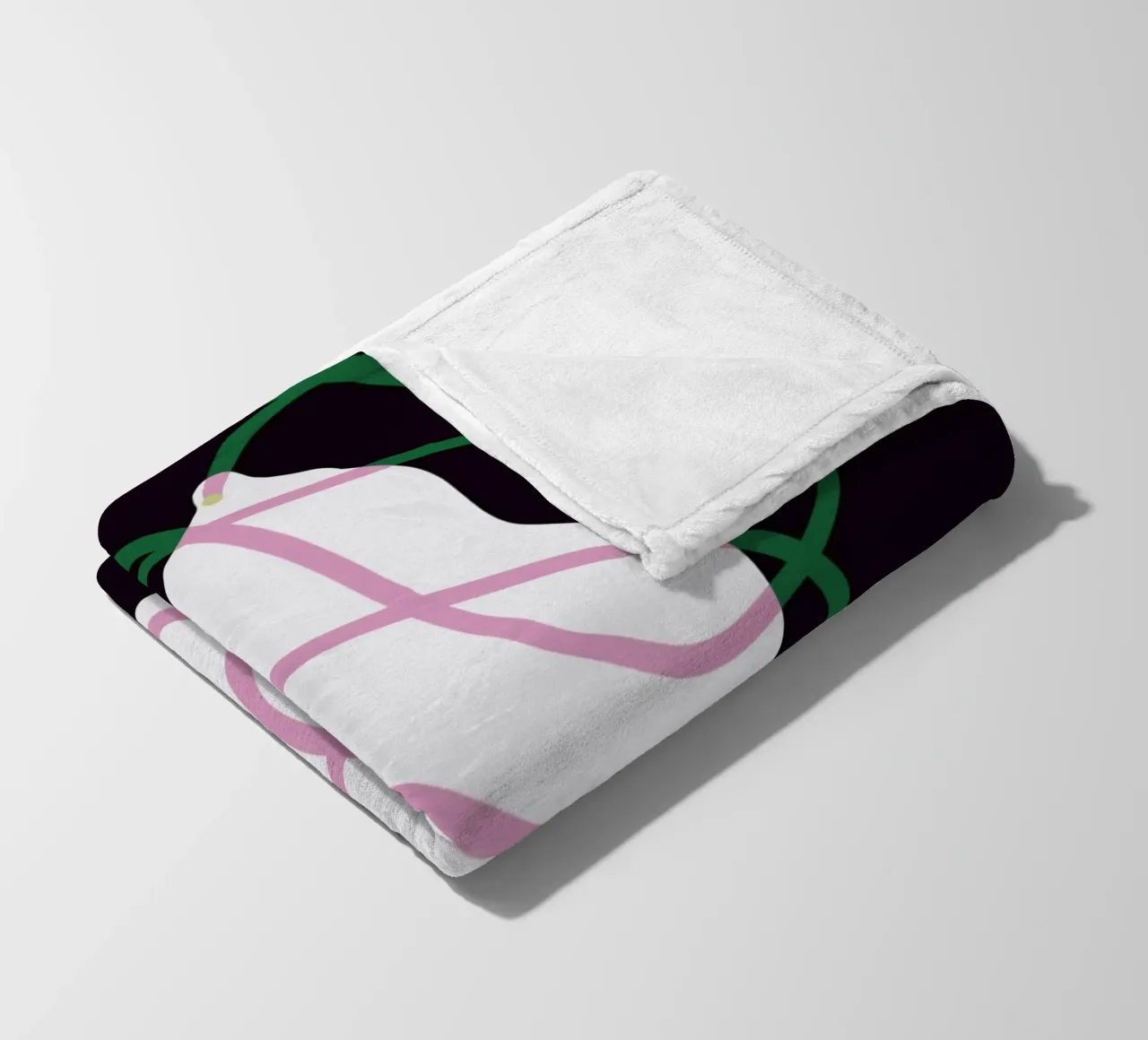 Tessuto bianco e corde verdi coperta in pile da Little Dean
