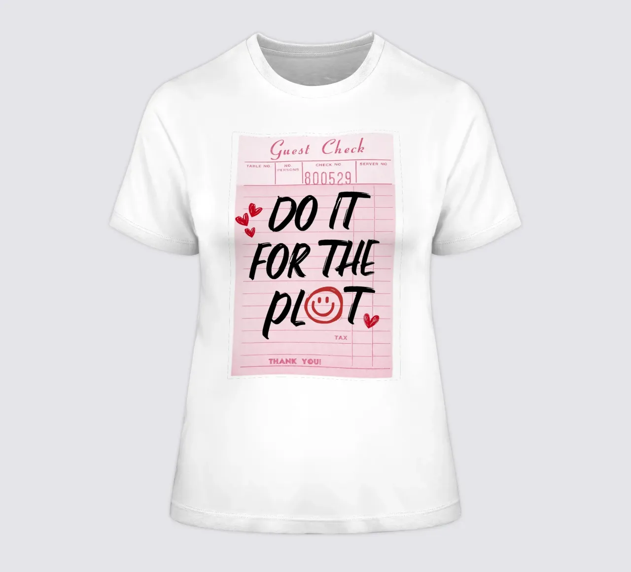 "Do It For The Plot" Retro Guest Check Art - Witty & Bold t-shirt ajusté pour femmes de ClubArt
