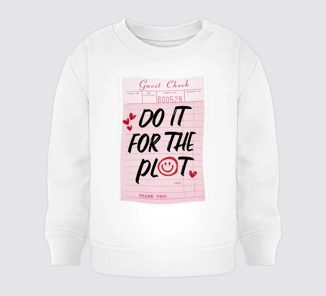 "Do It For The Plot" Retro Guest Check Art - Witty & Bold sweat pour bébé de ClubArt