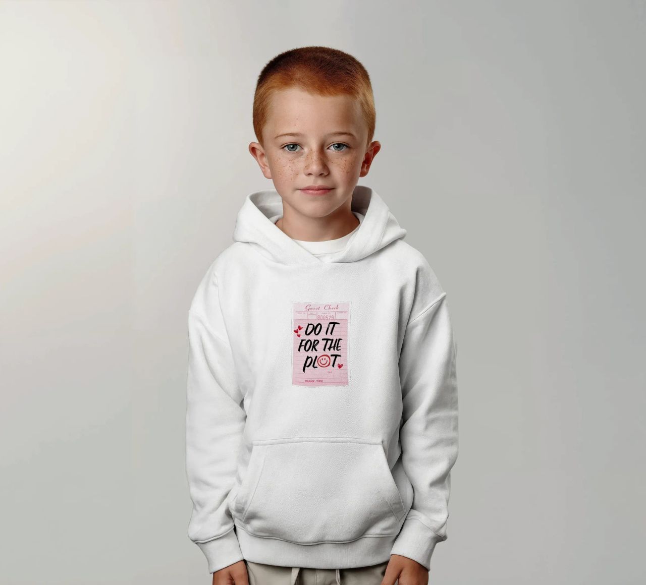 "Do It For The Plot" Retro Guest Check Art - Witty & Bold sweat à capuche enfant de ClubArt