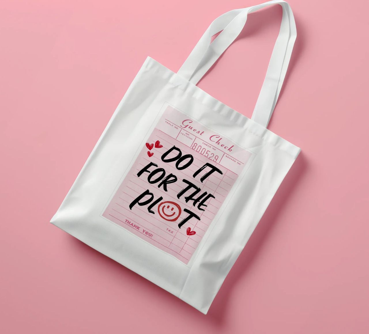 "Do It For The Plot" Retro Guest Check Art - Witty & Bold tote bag by ClubArt