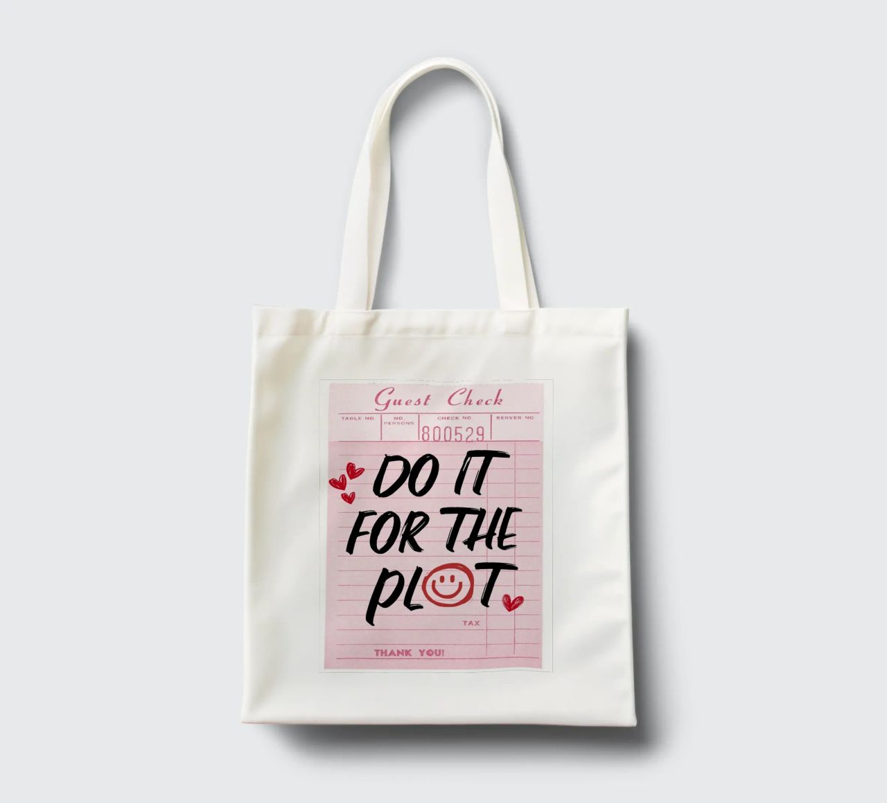 "Do It For The Plot" Retro Guest Check Art - Witty & Bold tote bag by ClubArt