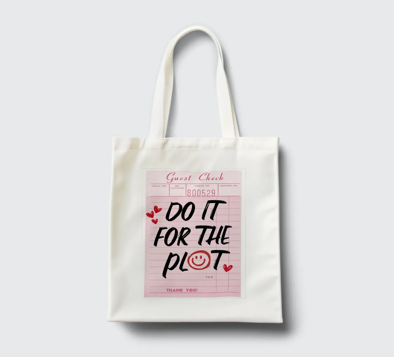 "Do It For The Plot" Retro Guest Check Art - Witty & Bold tote bag de ClubArt