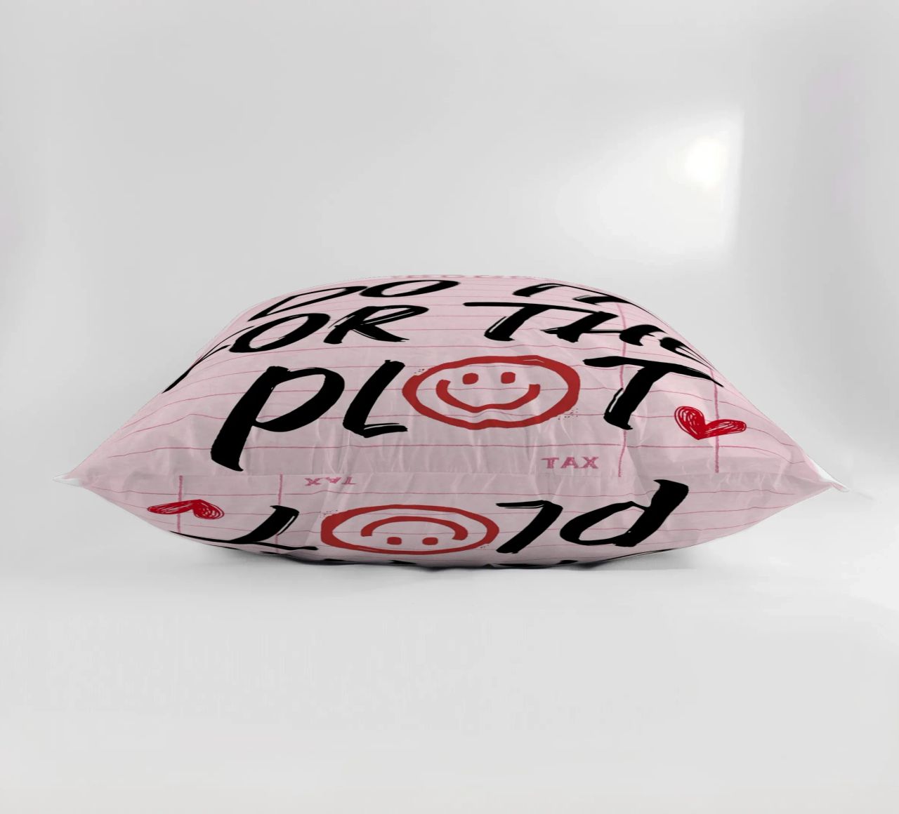 "Do It For The Plot" Retro Guest Check Art - Witty & Bold decorative cushion by ClubArt