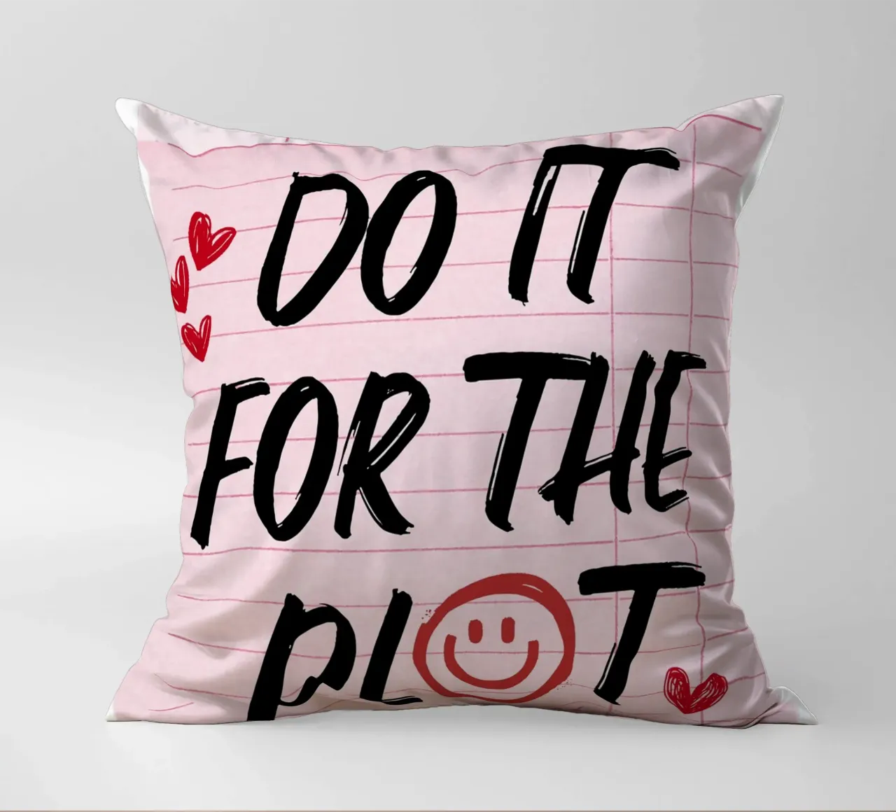 "Do It For The Plot" Retro Guest Check Art - Witty & Bold coussin de ClubArt