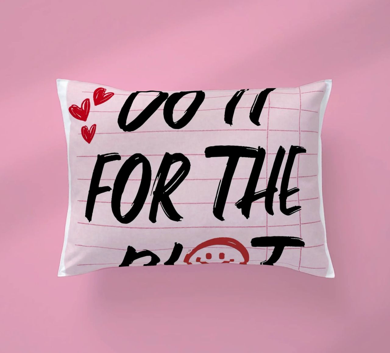 "Do It For The Plot" Retro Guest Check Art - Witty & Bold decorative cushion by ClubArt