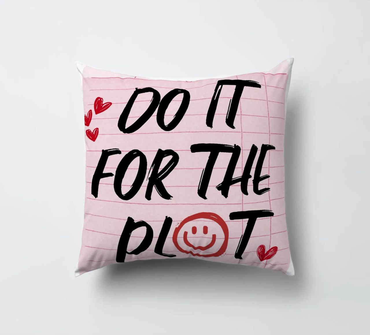 "Do It For The Plot" Retro Guest Check Art - Witty & Bold decorative cushion by ClubArt