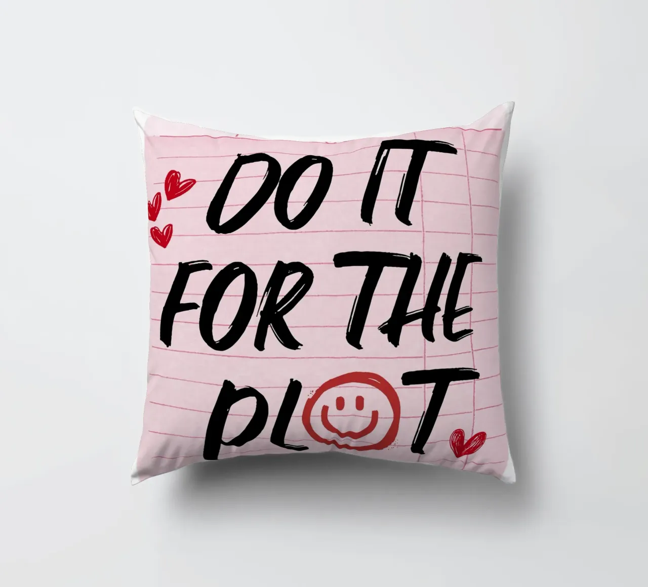 "Do It For The Plot" Retro Guest Check Art - Witty & Bold coussin de ClubArt