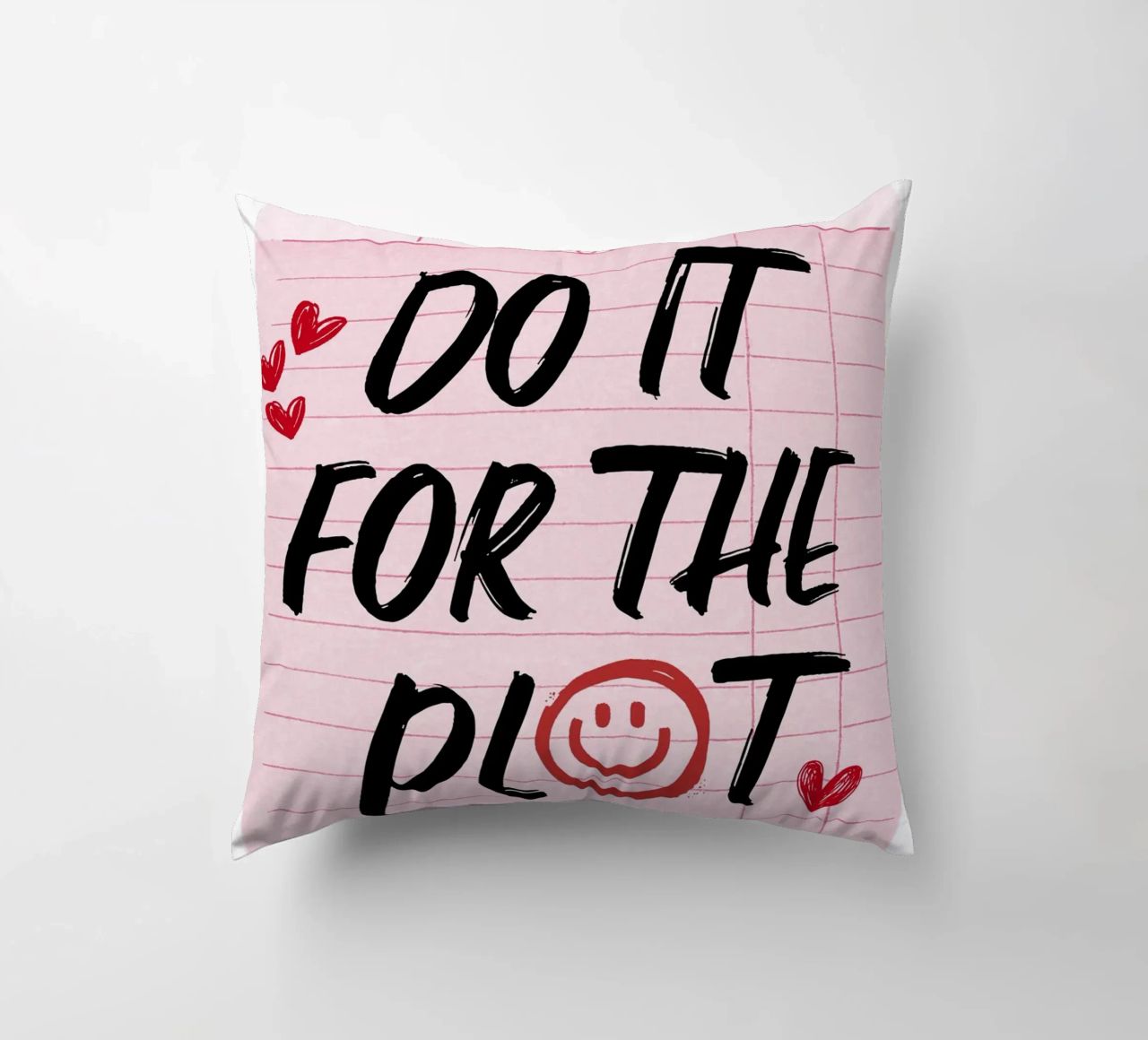 "Do It For The Plot" Retro Guest Check Art - Witty & Bold decorative cushion by ClubArt