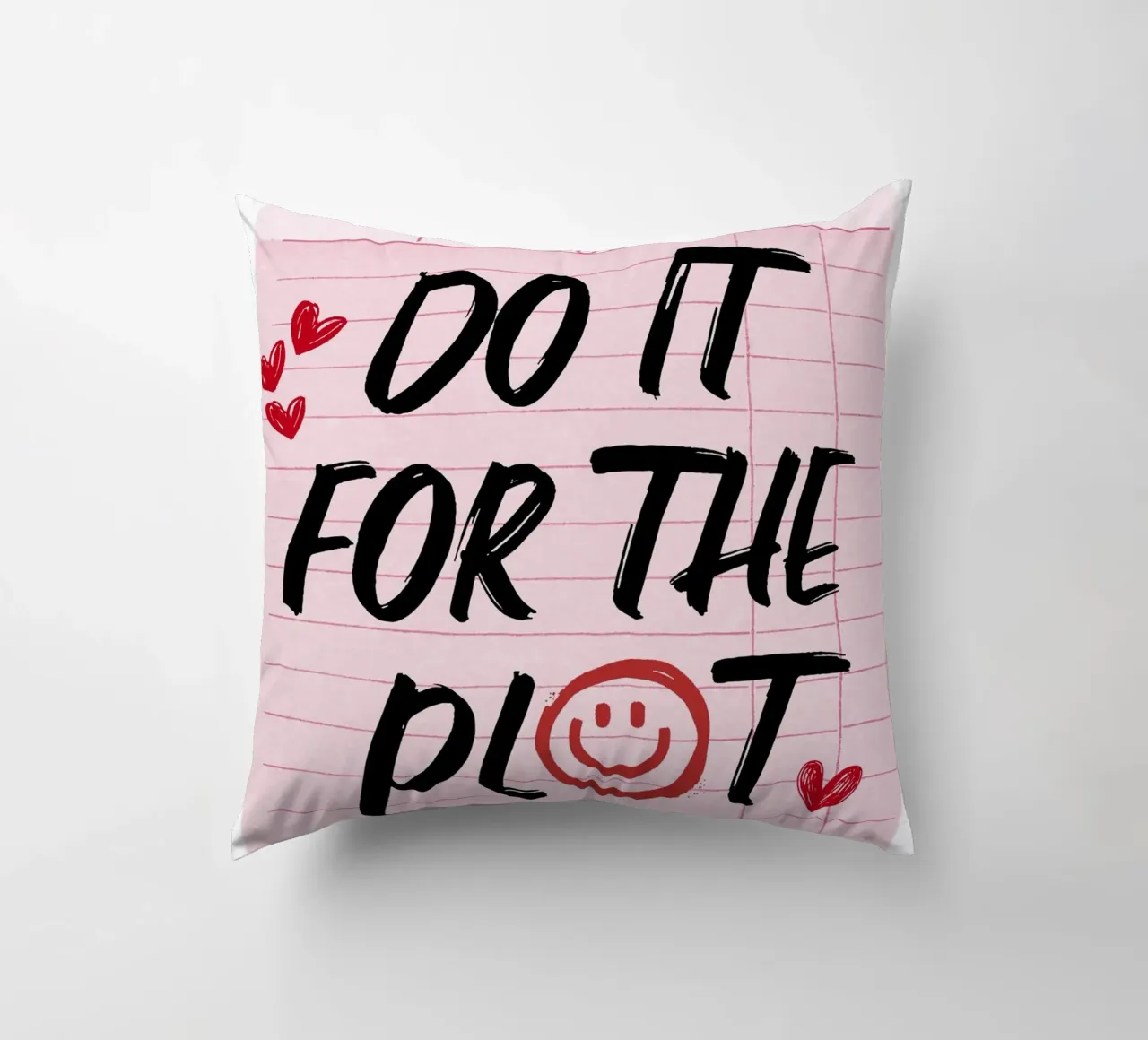 "Do It For The Plot" Retro Guest Check Art - Witty & Bold coussin de ClubArt