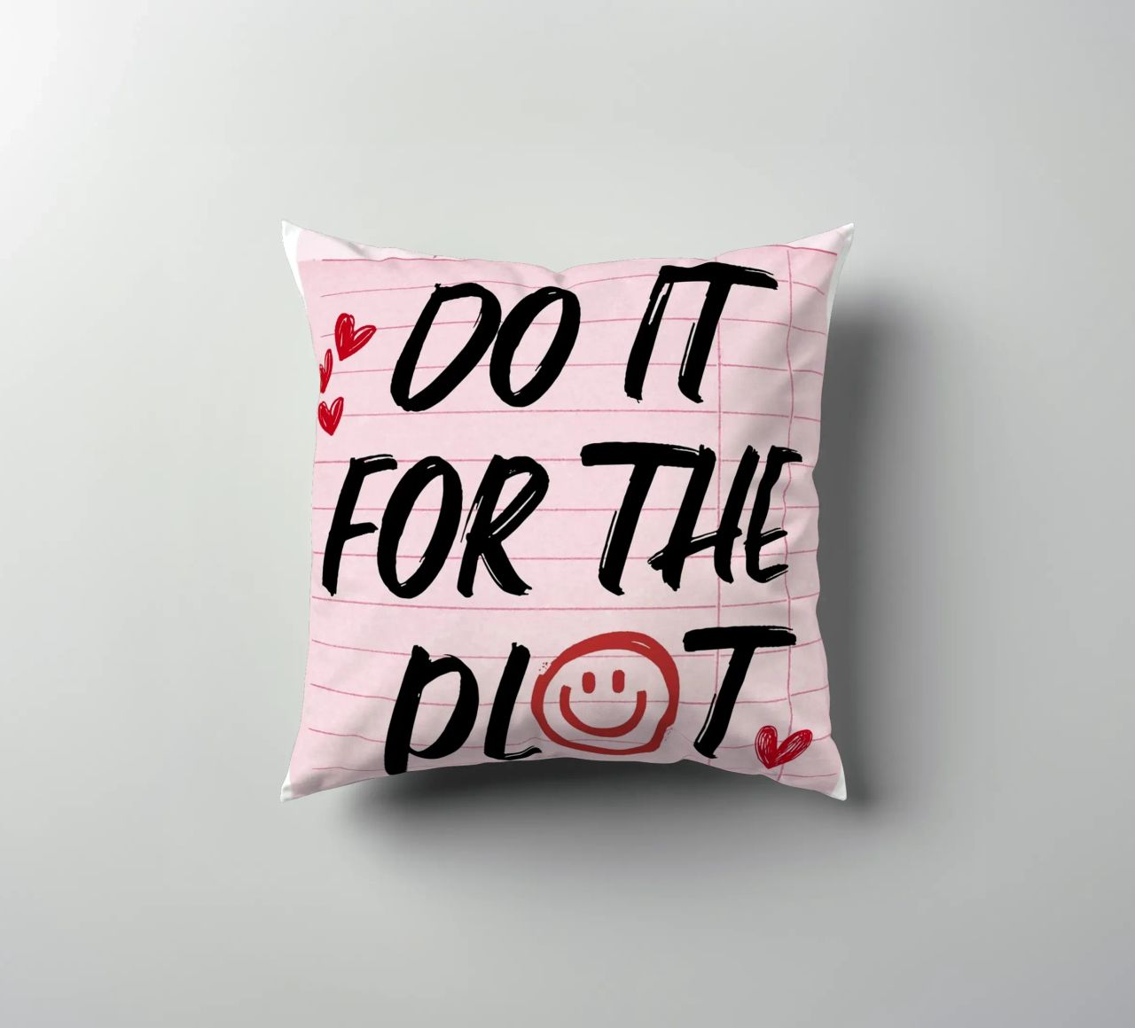 "Do It For The Plot" Retro Guest Check Art - Witty & Bold decorative cushion by ClubArt