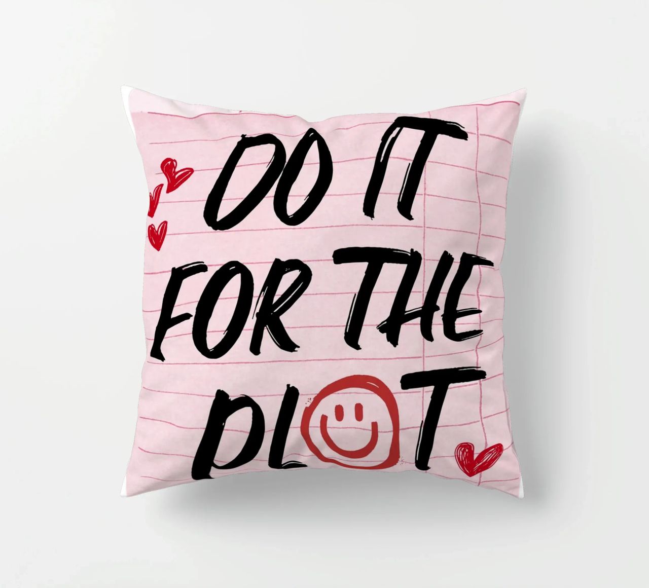 "Do It For The Plot" Retro Guest Check Art - Witty & Bold decorative cushion by ClubArt