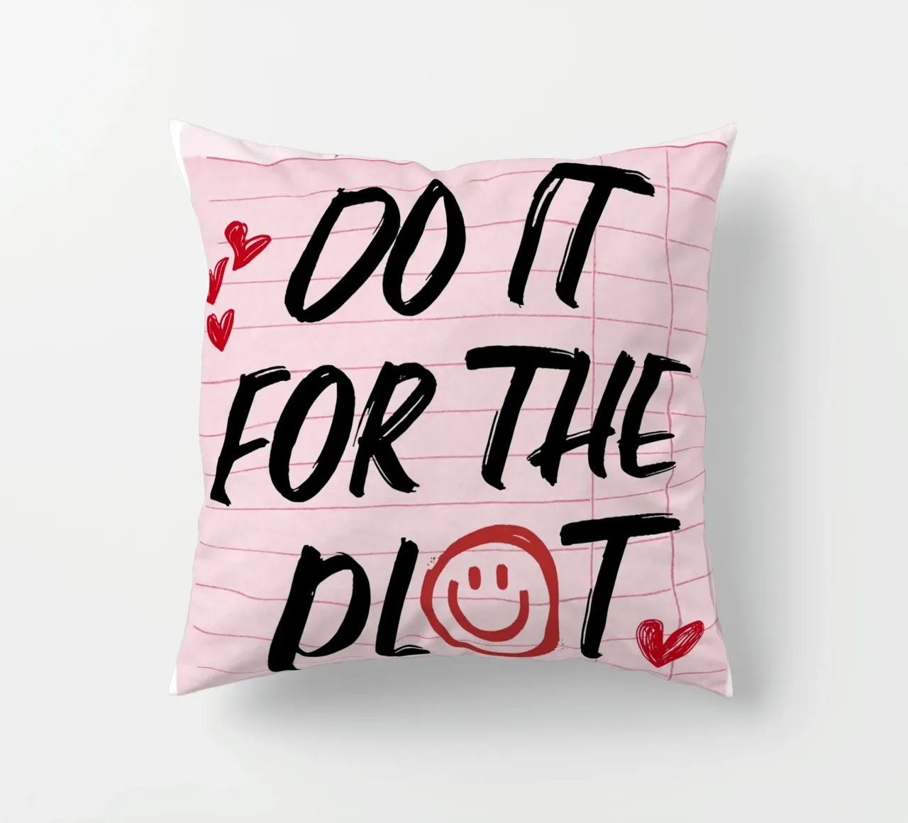 "Do It For The Plot" Retro Guest Check Art - Witty & Bold coussin de ClubArt