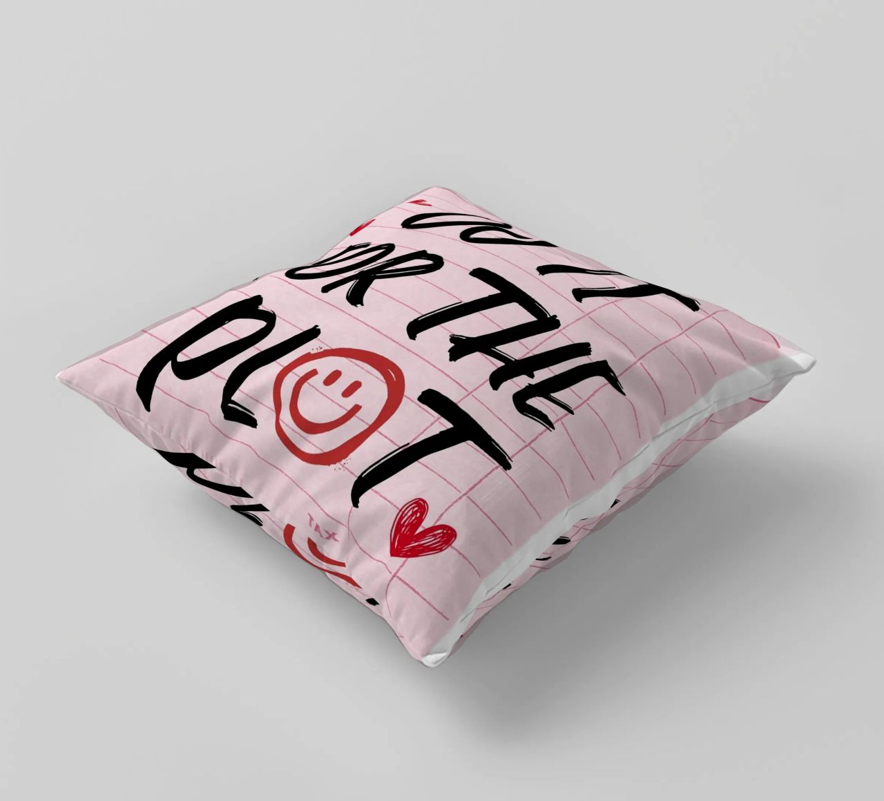 "Do It For The Plot" Retro Guest Check Art - Witty & Bold decorative cushion by ClubArt